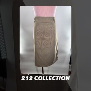 EUC Collection 212 Brown Micro Check Pencil Skirt